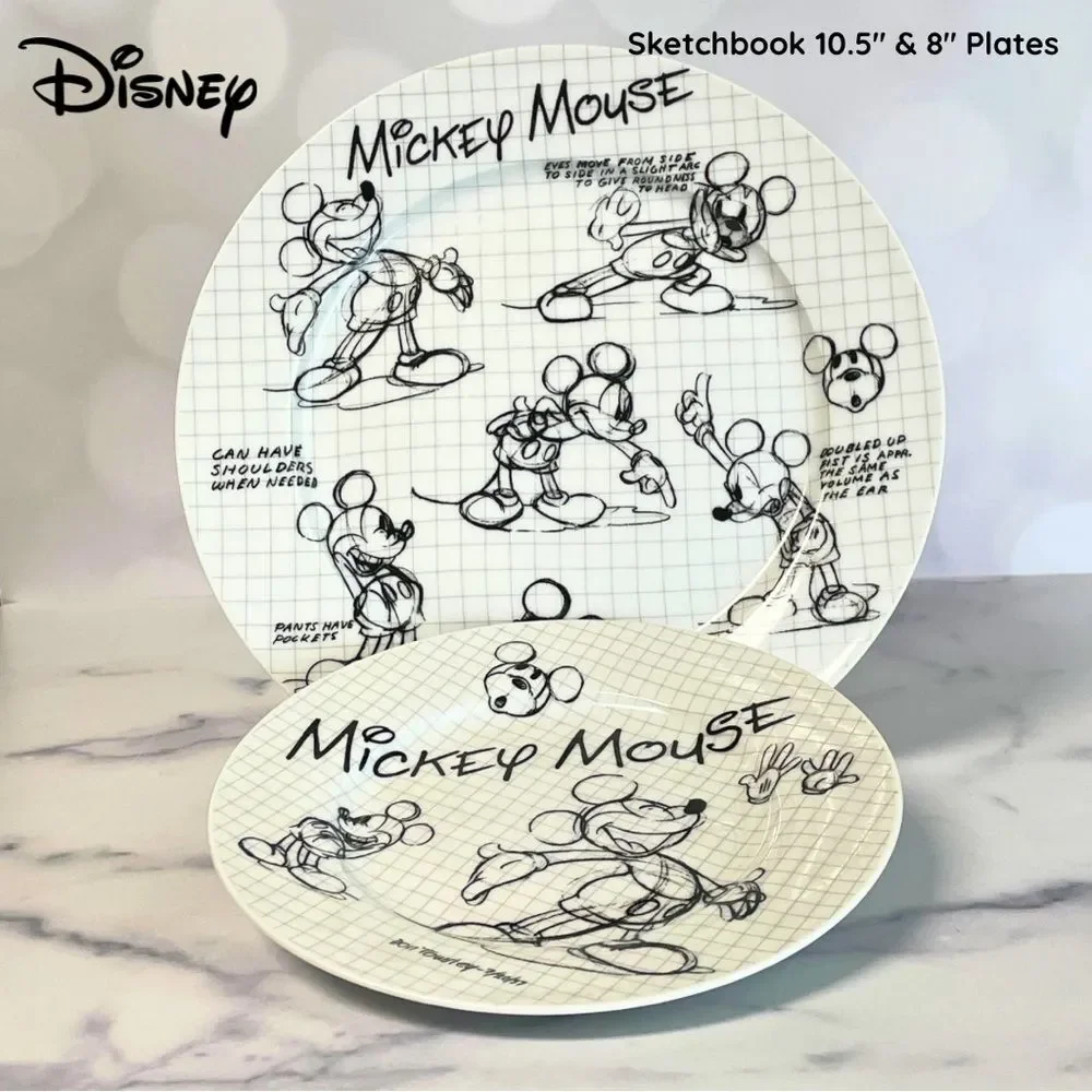Disney Mickey Mouse Sketch Book Plates 10.5